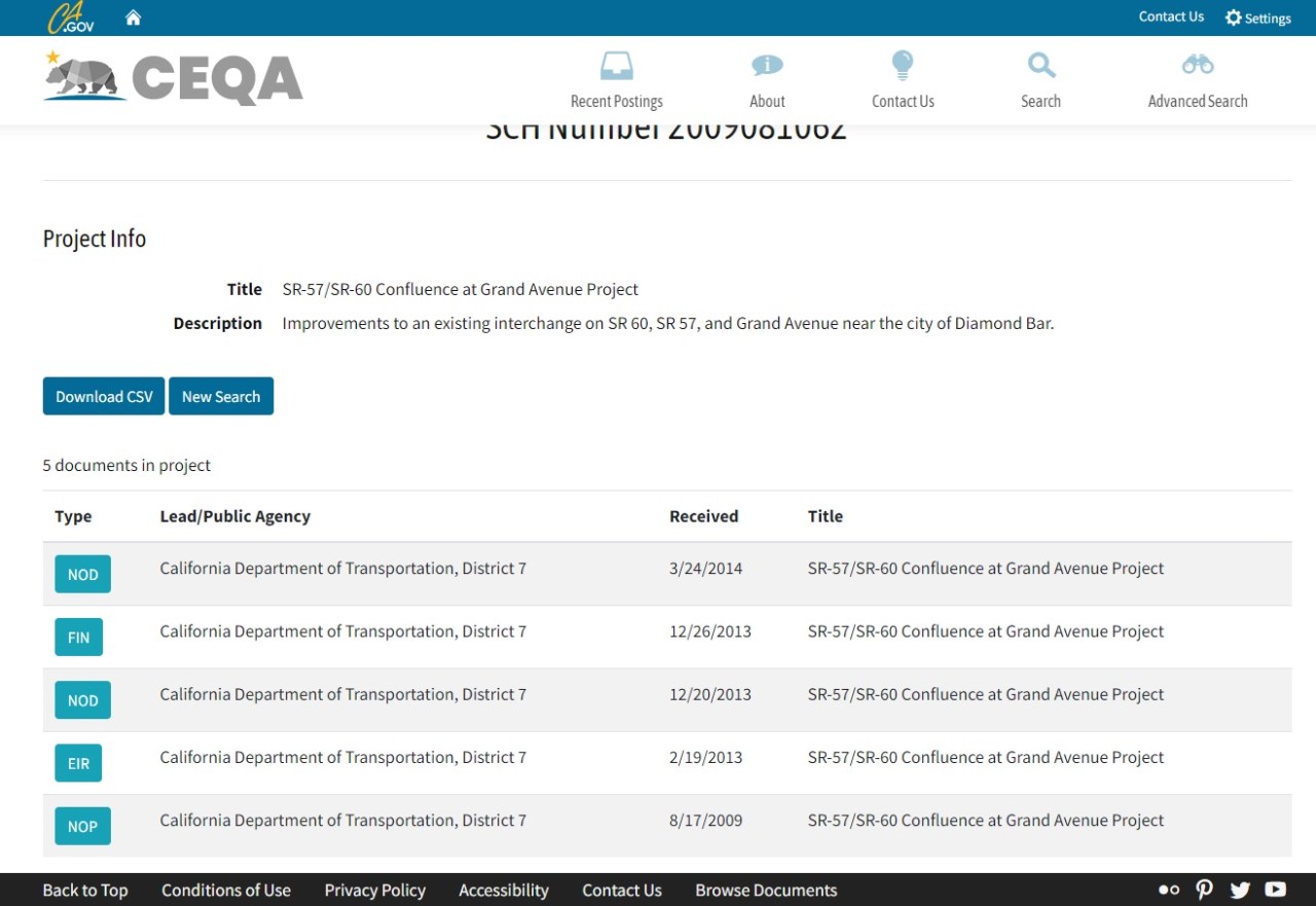 57/60 environmental documents filed show no filings more recent than 2014.