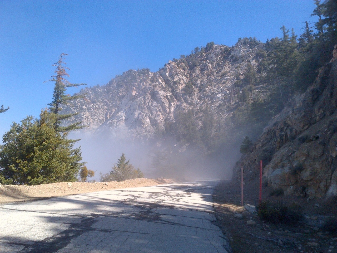 A mile up the closed section of Highway 39, after recent maintenance. Courtesy Peter Rinde.