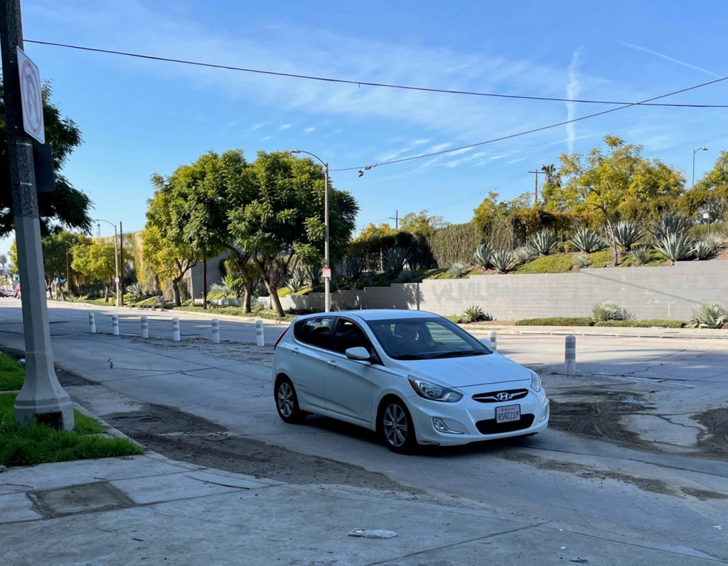 Drivers Dismantle Modest Plastic-Bollard Vision Zero Improvements at Silver Lake and Temple