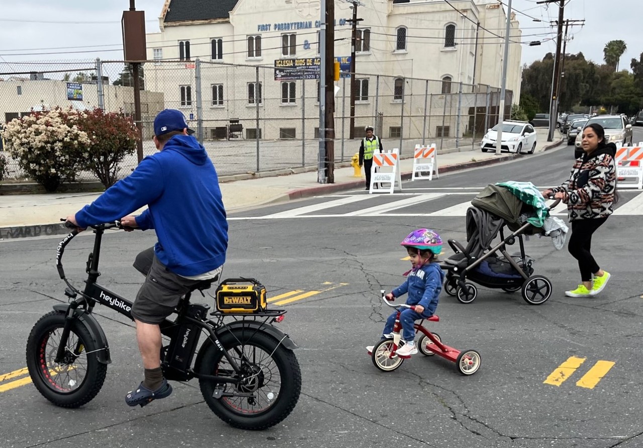 Young CicLAvia rider on a tricycle