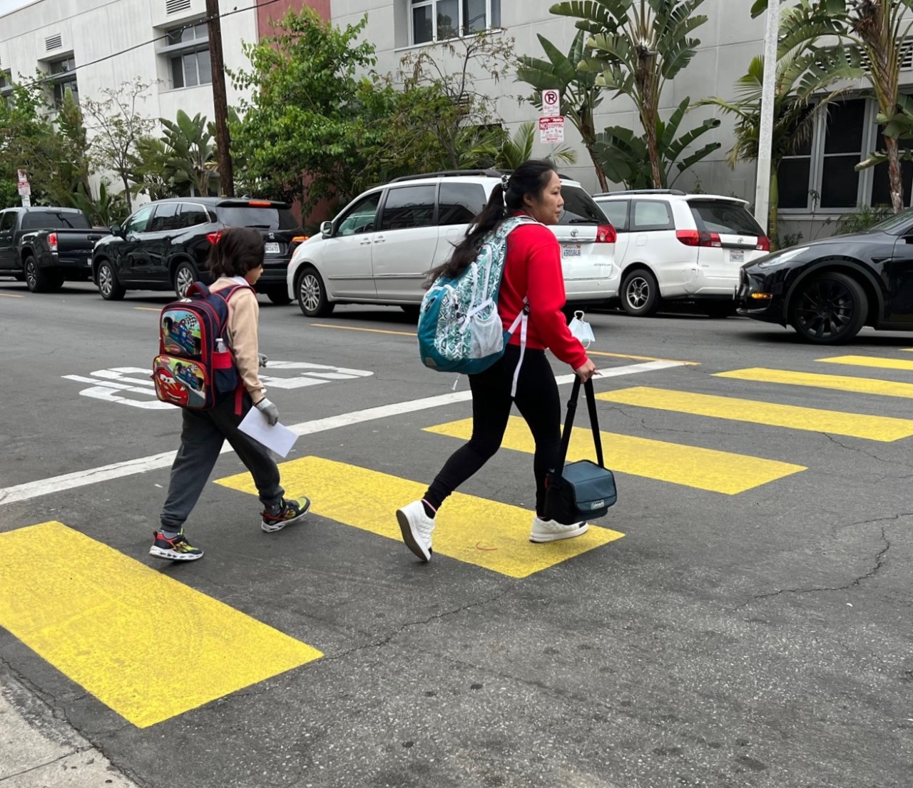 Crosswalk Collective's latest crosswalk, including new STOP stencil