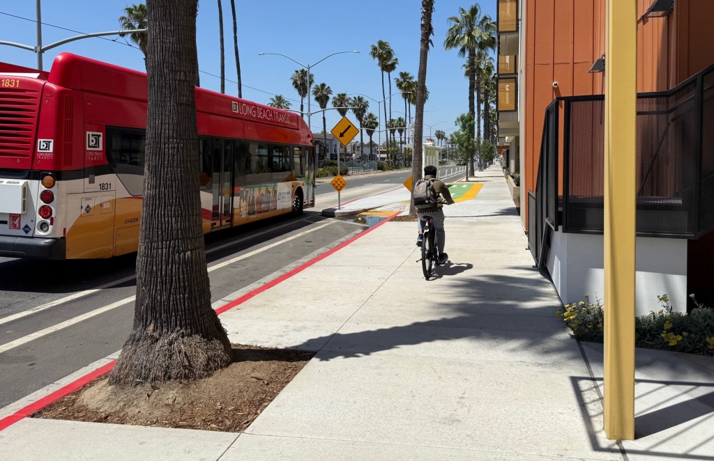 Eyes on the Street: Another Long Beach Development-Triggered Bike/Bus Improvement