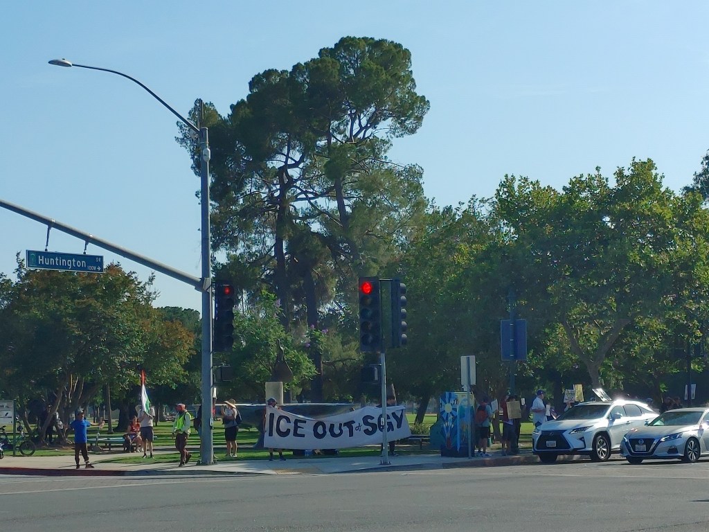 Peaceful Protestors Take to Arcadia Park to Condemn ICE Raids