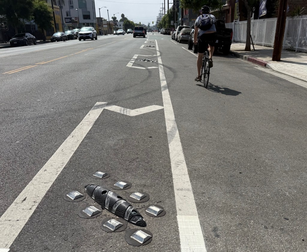Eyes on the Street: New Armadillo-Type Bike Lane Delineators on Adams