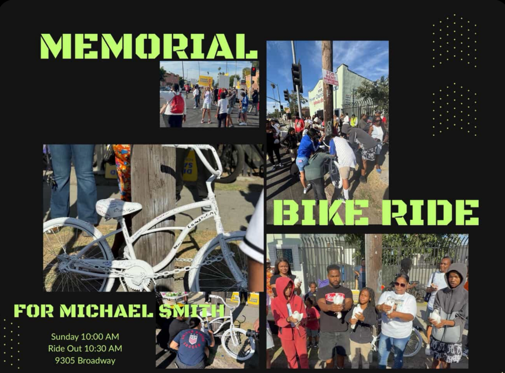 Sunday Morning: A Memorial Roll Out for 12yo Michael Smith, Killed in a Violent Hit-and-Run Last Month in South L.A.