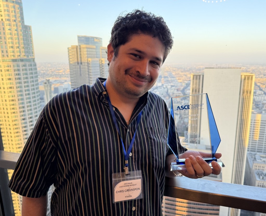 Streetsblog SGV Reporter Chris Greenspon Receives Civil Engineering Journalism Award